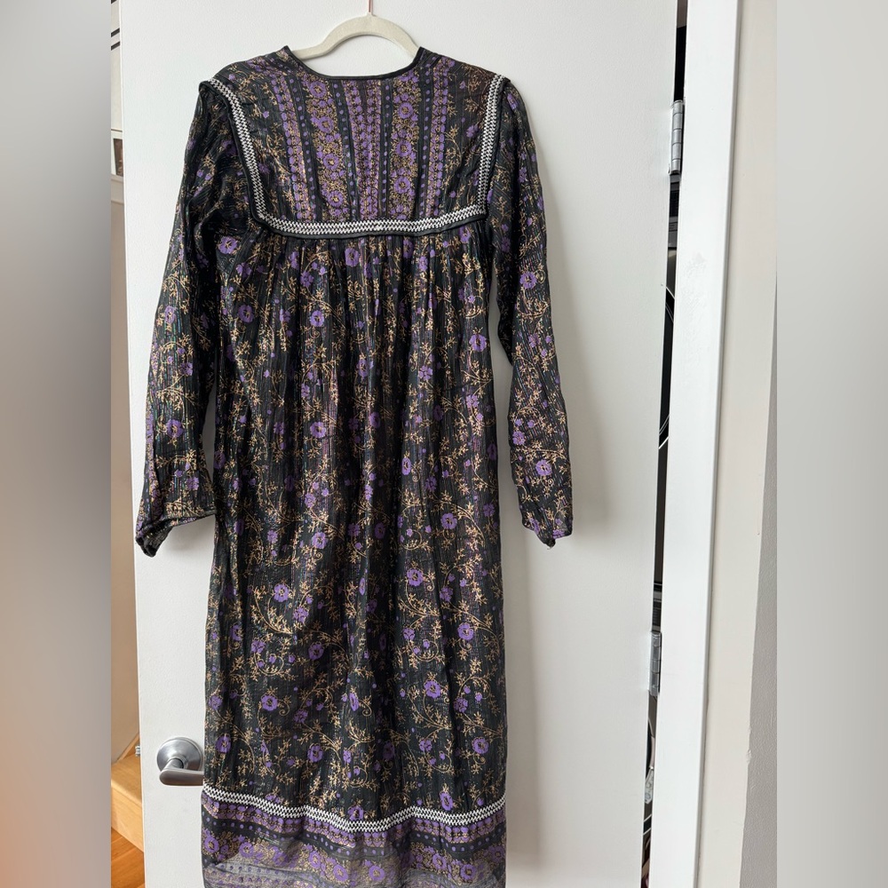 Vintage Floral Long Sleeve Kaftan Dress - Picture 2 of 4